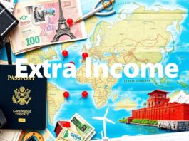 mapa do mundo escrito em cima extra income