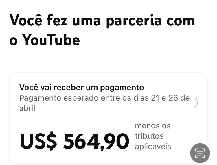 Exemplo de receita gerada pelo AdSense no meu canal dark no YouTube, mostrando ganhos reais no Brasil